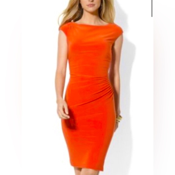 Ralph Lauren Dresses & Skirts - Ralph Lauren RL orange dress stretchy dress size 10
